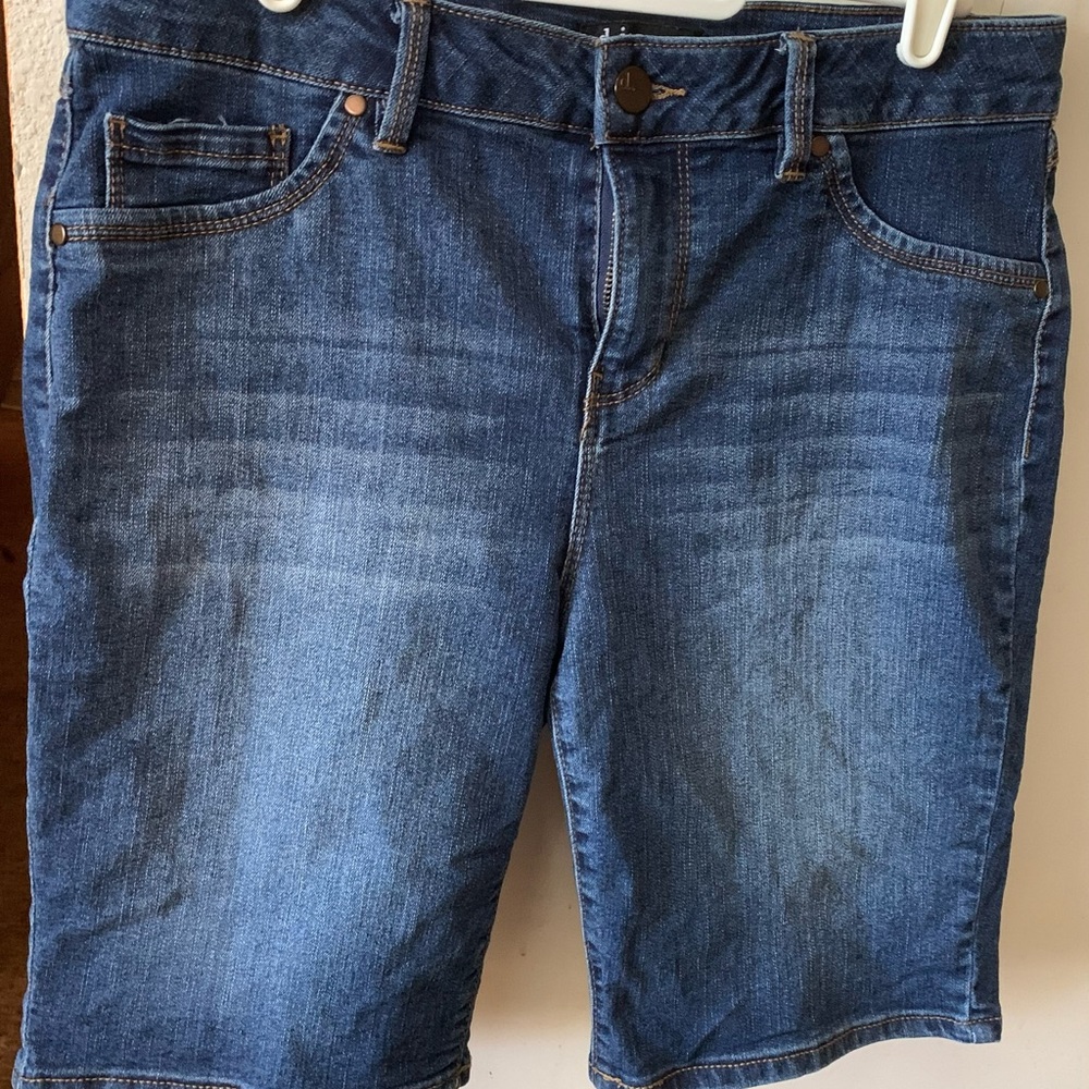 Denim shorts.